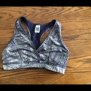 Zumba V neck sports bra, size medium